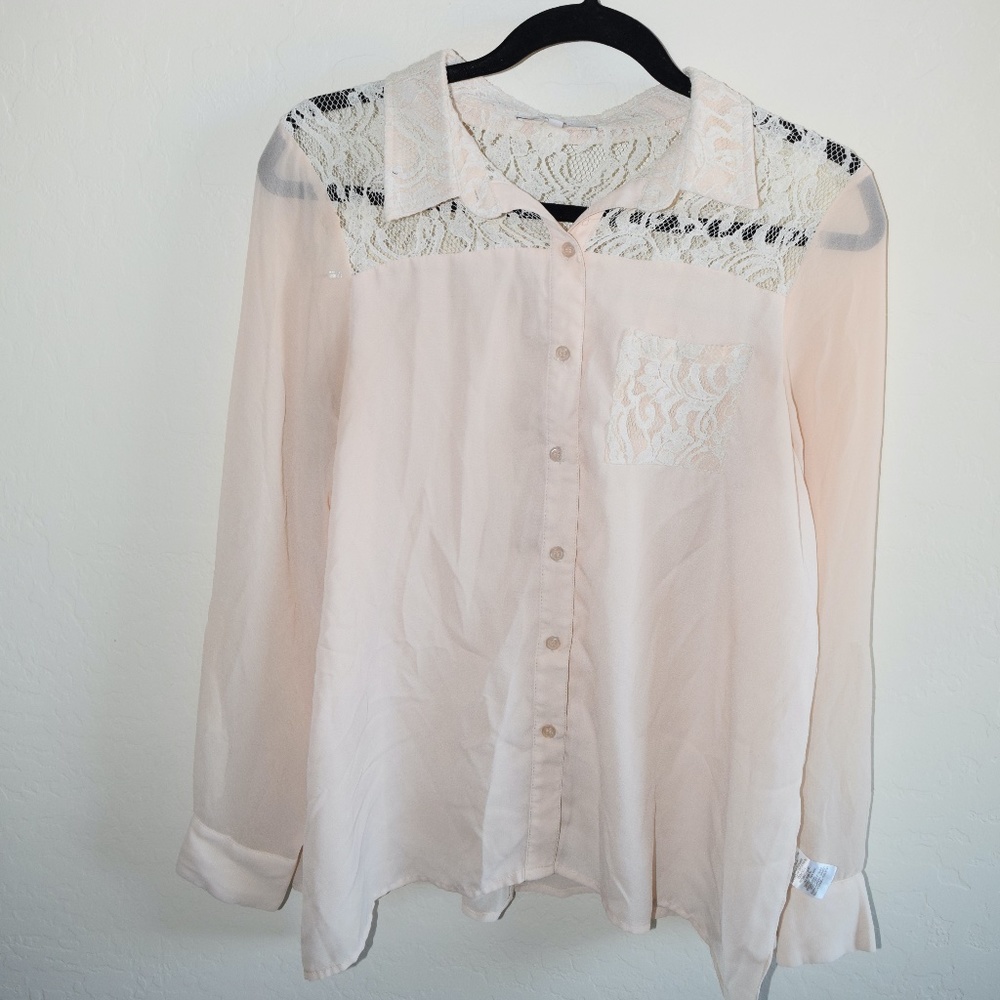 Sheer Miss Me Button Up Blouse